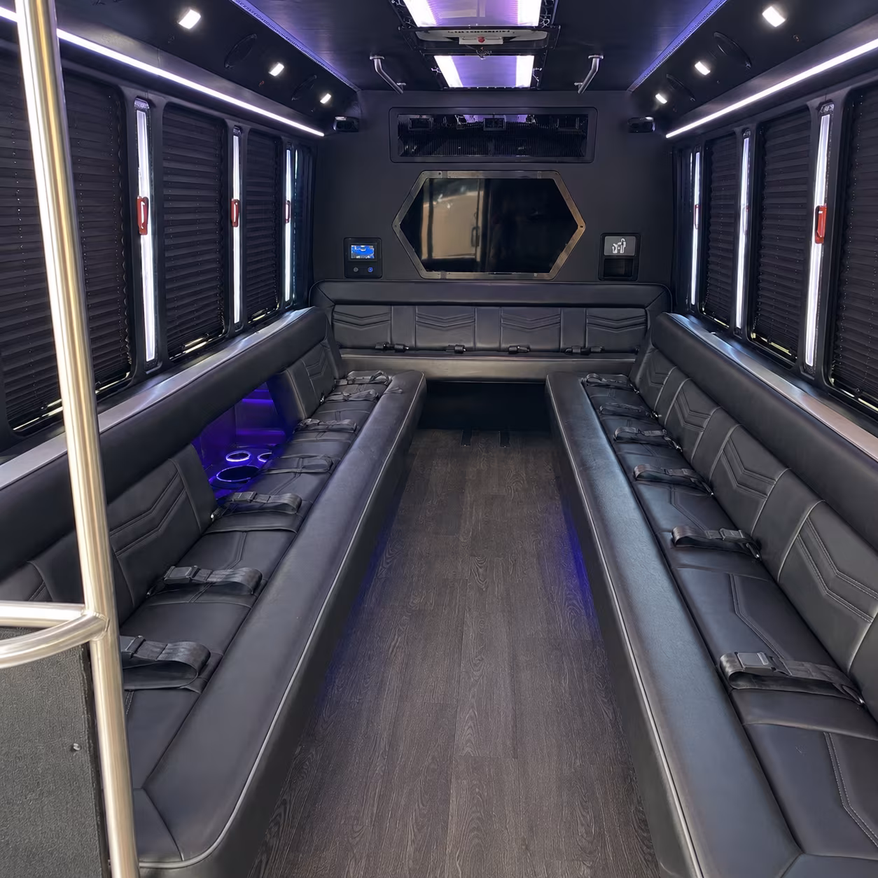 manhattan 18 passenger party bus interior