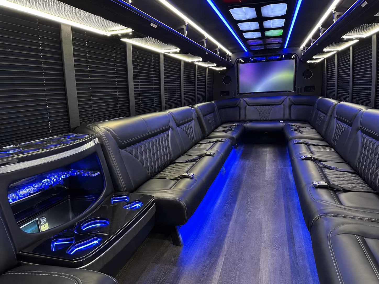 manhattan 20 passenger party bus inside