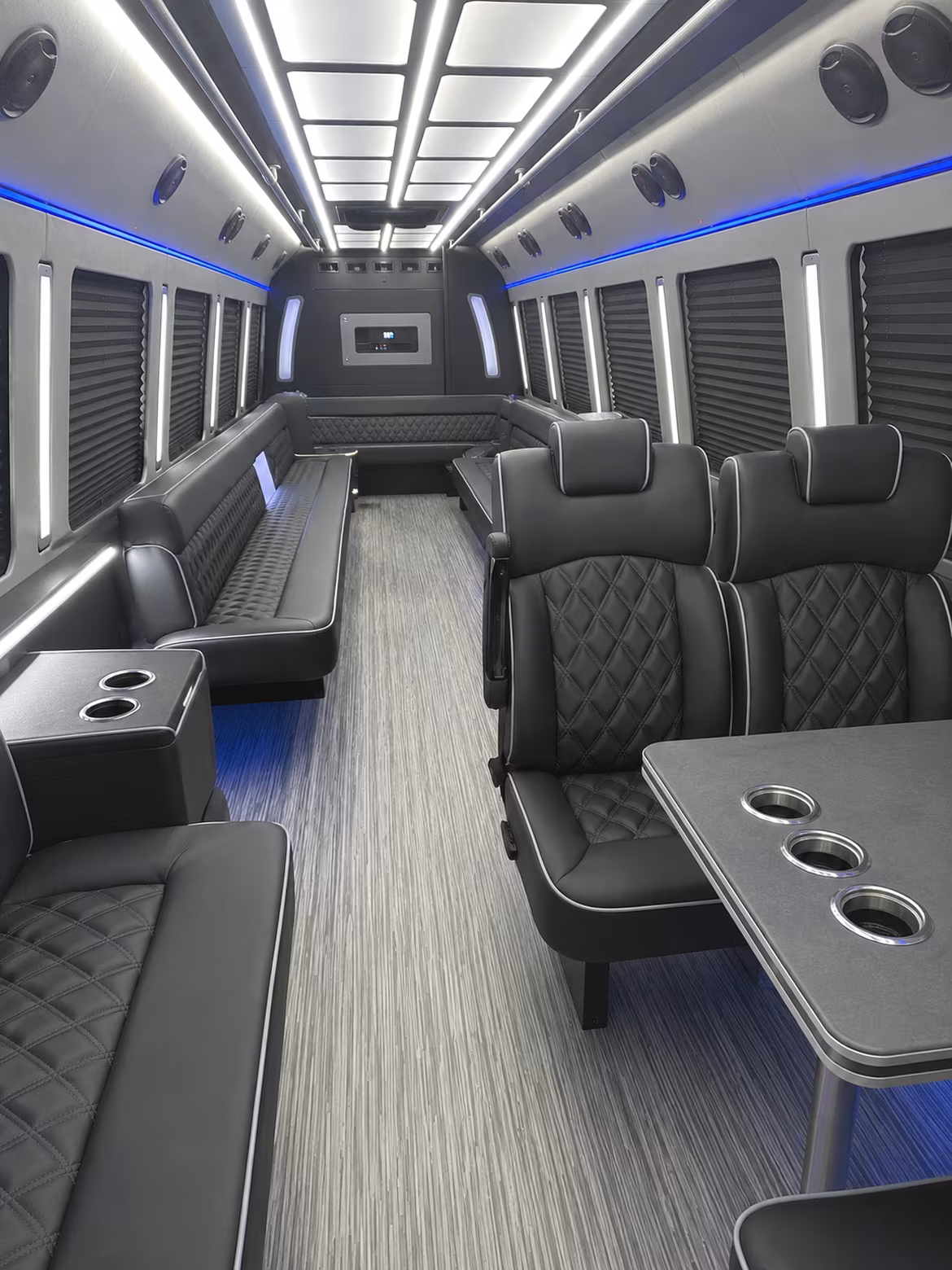 manhattan 25 passenger party bus inside