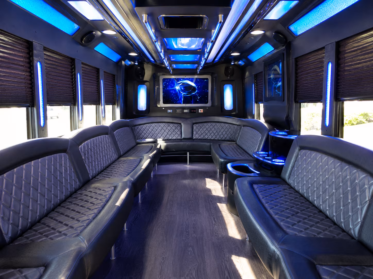 manhattan 28 passenger party bus inside