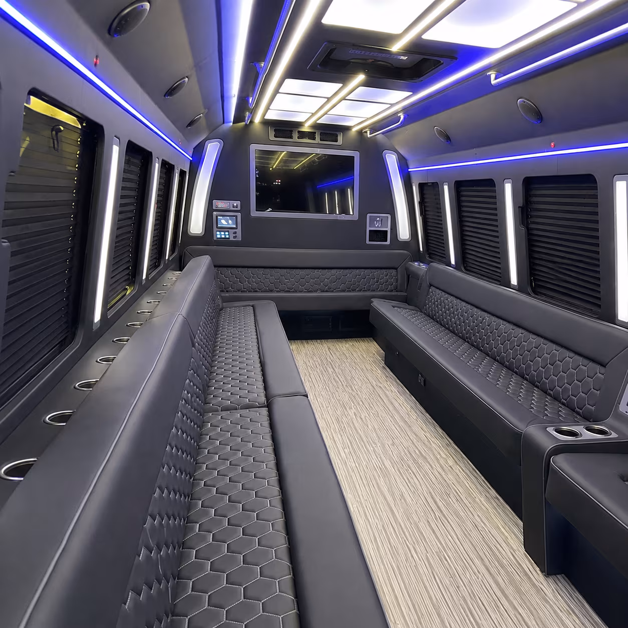 manhattan 40 passenger party bus inside