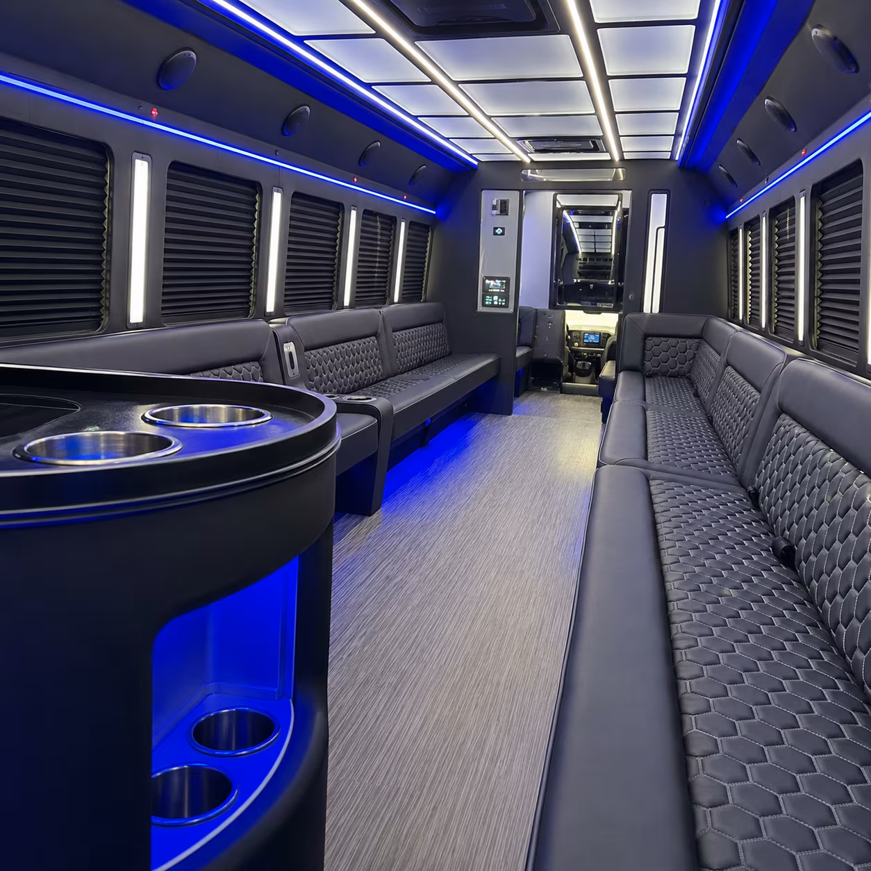 manhattan party bus rental interior
